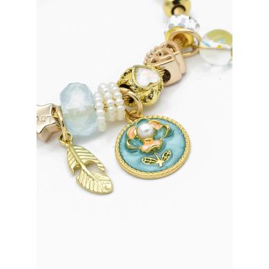 PULSERA TIPO PANDORA BRAZALETE EN RODIO CON MICROCIRCONES