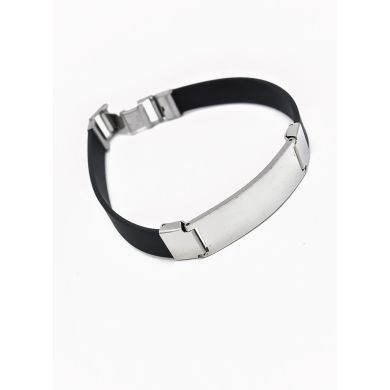 PULSERA NEOPRENO CON ACERO INOXIDABLE Y PLACA CON DISEÑO