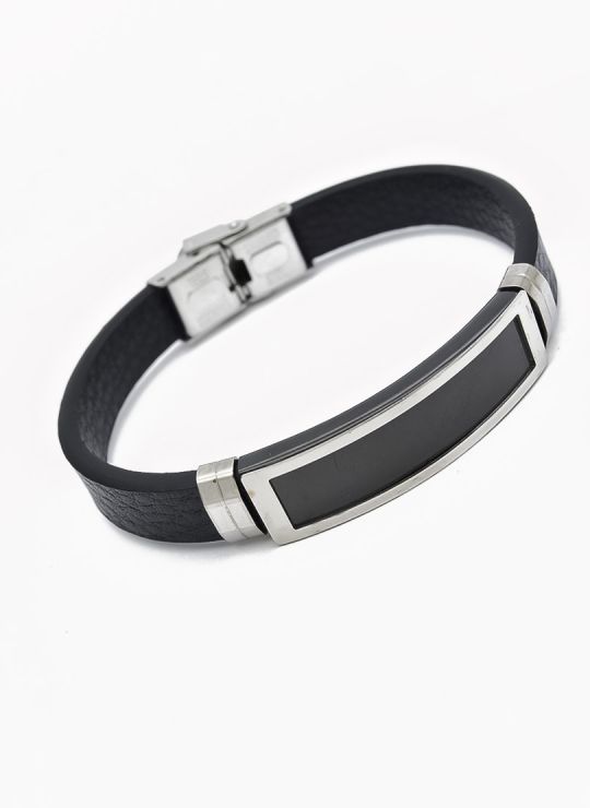 PULSERA NEOPRENO CON ACERO INOXIDABLE Y PLACA CON DISEÑO