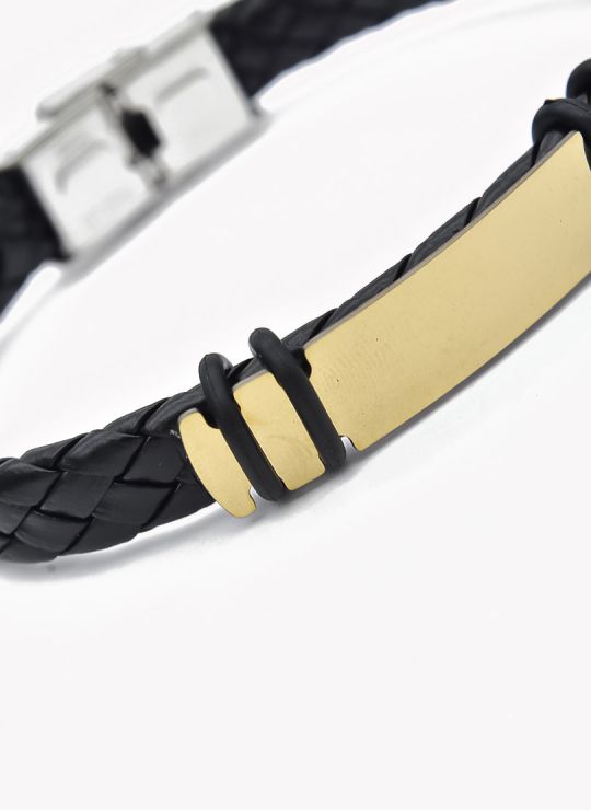 PULSERA NEOPRENO CON ACERO INOXIDABLE Y PLACA CON DISEÑO