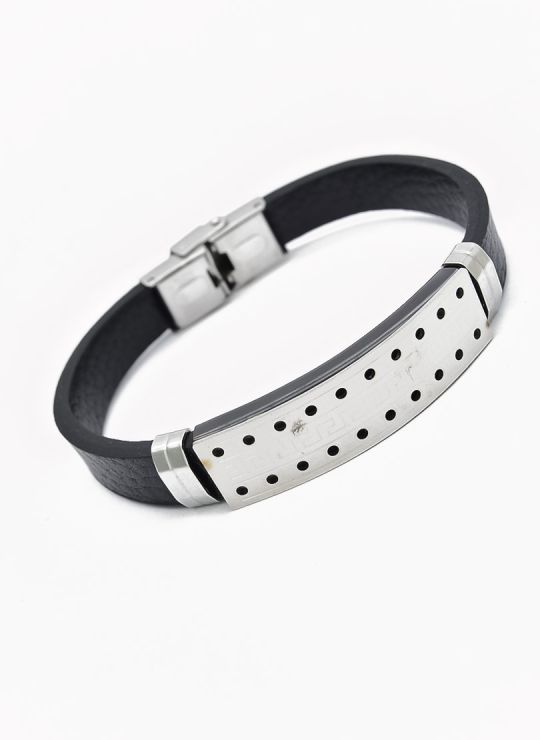PULSERA NEOPRENO CON ACERO INOXIDABLE Y PLACA CON DISEÑO