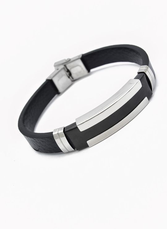 PULSERA NEOPRENO CON ACERO INOXIDABLE Y PLACA CON DISEÑO