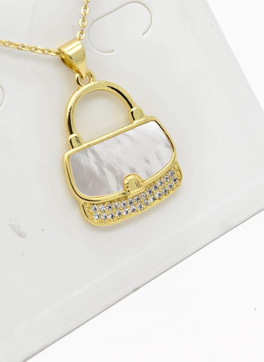 SET DE COLLAR Y DIJE EN RODIO CON MICROCIRCIONES / GARANTIA