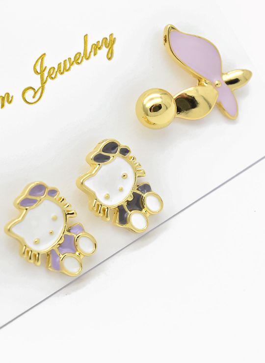 SET DE ARETES X 3 PARES RODIO XUPING /GARANTIZADO