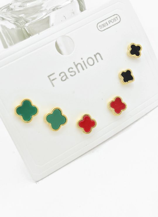 SET DE ARETES X 3 PARES RODIO XUPING /GARANTIZADO