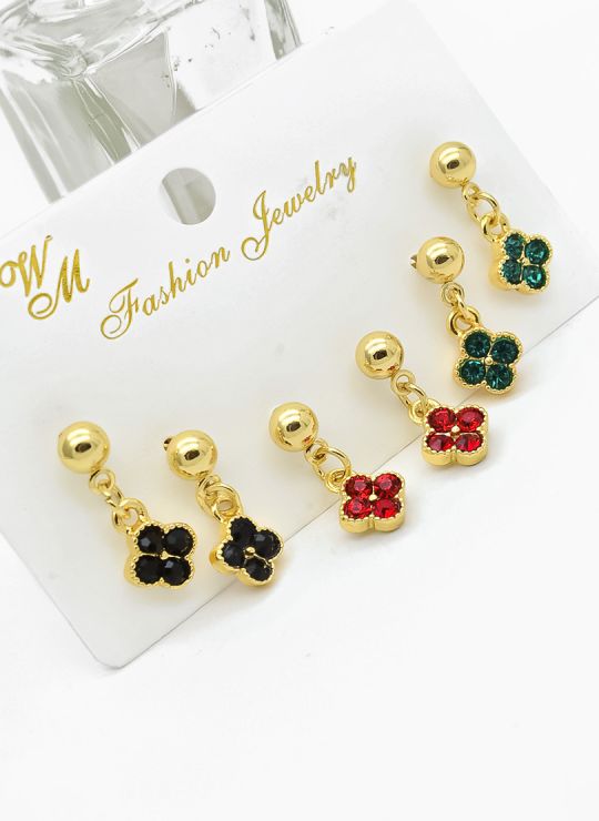 SET DE ARETES X 3 PARES RODIO XUPING /GARANTIZADO