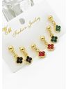 SET DE ARETES X 3 PARES RODIO XUPING /GARANTIZADO