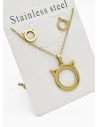 SET DE COLLAR, DIJE Y ARETES EN ACERO INOXIDABLE 316L