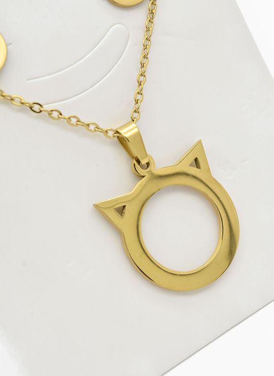 SET DE COLLAR, DIJE Y ARETES EN ACERO INOXIDABLE 316L