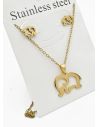 SET DE COLLAR, DIJE Y ARETES EN ACERO INOXIDABLE 316L