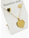SET DE COLLAR, DIJE Y ARETES EN ACERO INOXIDABLE 316L