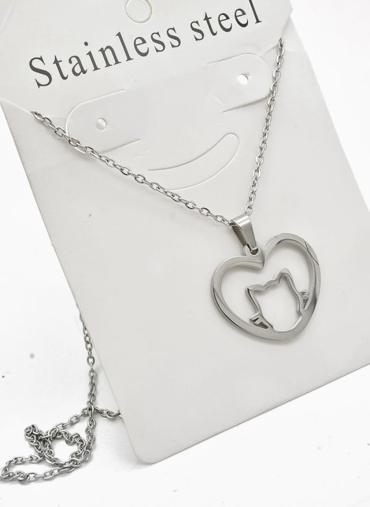 SET DE COLLAR, DIJE Y ARETES EN ACERO INOXIDABLE 316L