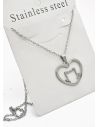 SET DE COLLAR, DIJE Y ARETES EN ACERO INOXIDABLE 316L