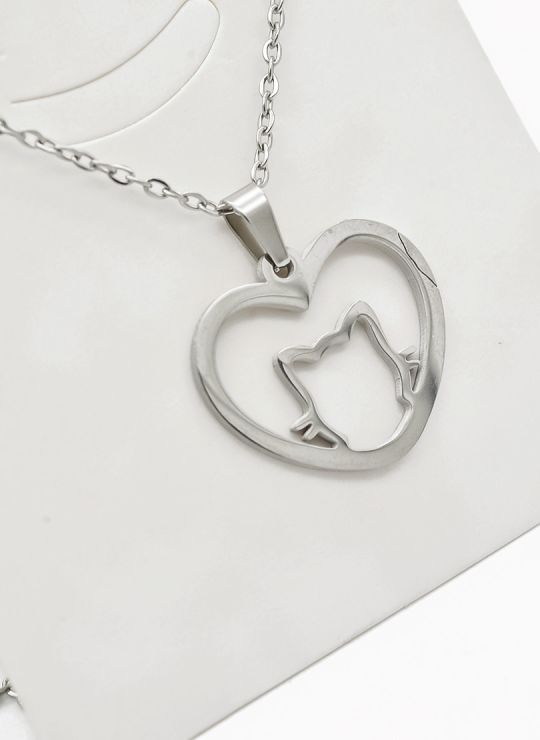 SET DE COLLAR, DIJE Y ARETES EN ACERO INOXIDABLE 316L