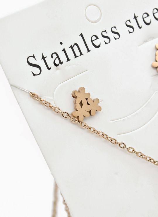 SET DE COLLAR, DIJE Y ARETES EN ACERO INOXIDABLE 316L