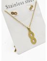 SET DE COLLAR, DIJE Y ARETES EN ACERO INOXIDABLE 316L
