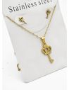 SET DE COLLAR, DIJE Y ARETES EN ACERO INOXIDABLE 316L