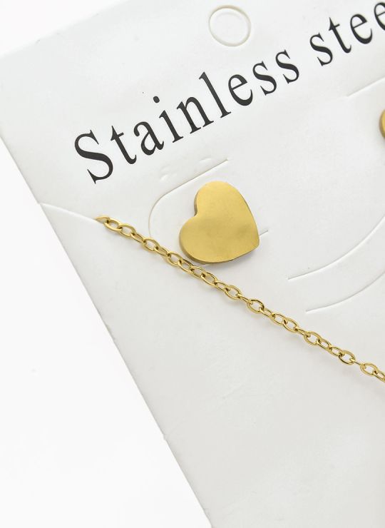 SET DE COLLAR, DIJE Y ARETES EN ACERO INOXIDABLE 316L