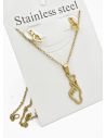 SET DE COLLAR, DIJE Y ARETES EN ACERO INOXIDABLE 316L