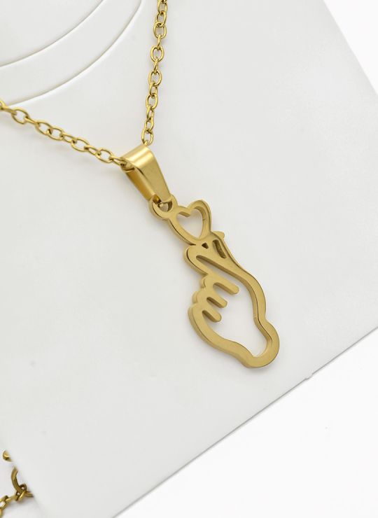 SET DE COLLAR, DIJE Y ARETES EN ACERO INOXIDABLE 316L