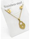 SET DE COLLAR, DIJE Y ARETES EN ACERO INOXIDABLE 316L