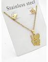 SET DE COLLAR, DIJE Y ARETES EN ACERO INOXIDABLE 316L