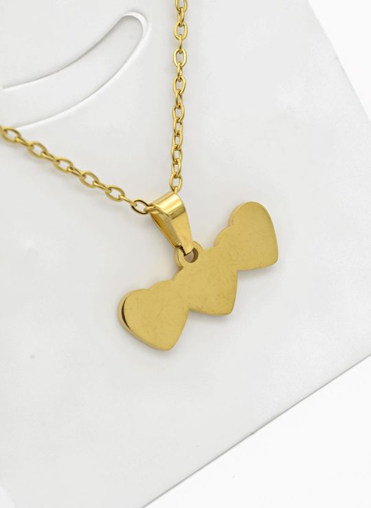 SET DE COLLAR, DIJE Y ARETES EN ACERO INOXIDABLE 316L