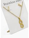 SET DE COLLAR, DIJE Y ARETES EN ACERO INOXIDABLE 316L