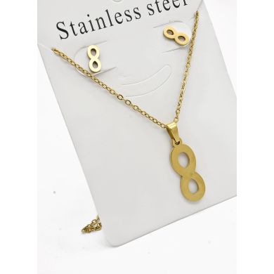 SET DE COLLAR, DIJE Y ARETES EN ACERO INOXIDABLE 316L