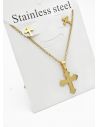 SET DE COLLAR, DIJE Y ARETES EN ACERO INOXIDABLE 316L