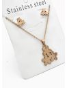 SET DE COLLAR, DIJE Y ARETES EN ACERO INOXIDABLE 316L