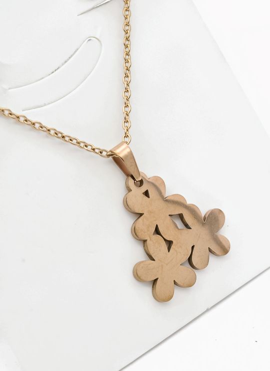 SET DE COLLAR, DIJE Y ARETES EN ACERO INOXIDABLE 316L