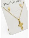 SET DE COLLAR, DIJE Y ARETES EN ACERO INOXIDABLE 316L