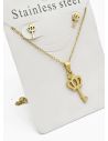 SET DE COLLAR, DIJE Y ARETES EN ACERO INOXIDABLE 316L