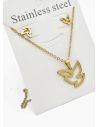 SET DE COLLAR, DIJE Y ARETES EN ACERO INOXIDABLE 316L