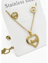 SET DE COLLAR, DIJE Y ARETES EN ACERO INOXIDABLE 316L