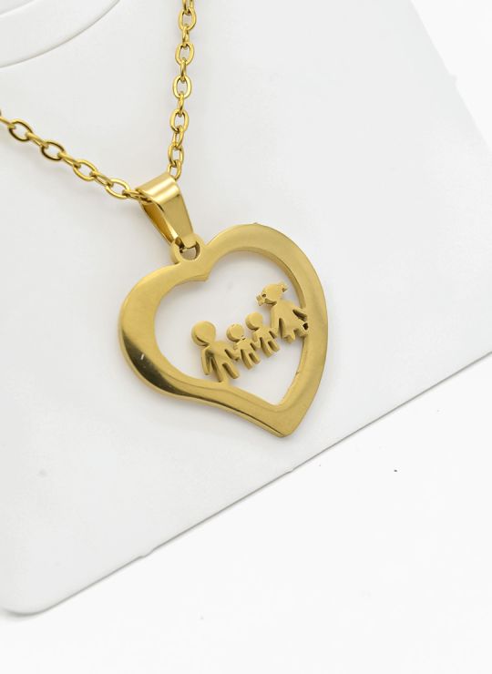 SET DE COLLAR, DIJE Y ARETES EN ACERO INOXIDABLE 316L