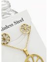 SET DE COLLAR, DIJE Y ARETES EN ACERO INOXIDABLE 316L