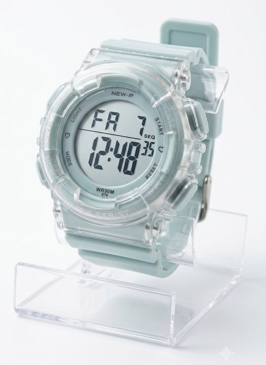 RELOJ CON ESTUCHE MINGRUI SUMERGIBLE 3 METROS DIGITAL FUNCIONAL AL 100% PULSO EN GOMA RESISTENTE- GARANTIA DE 3 MESES