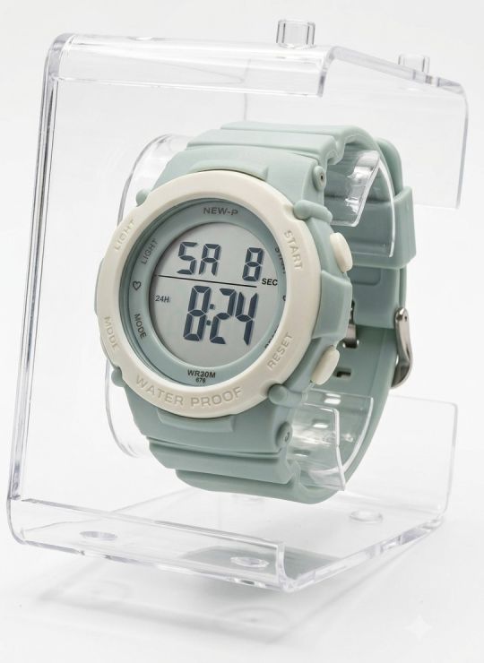 RELOJ CON ESTUCHE MINGRUI SUMERGIBLE 3 METROS DIGITAL FUNCIONAL AL 100% PULSO EN GOMA RESISTENTE- GARANTIA DE 3 MESES