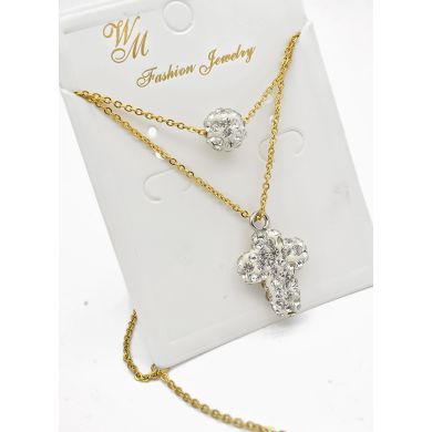 SET DE COLLAR, DIJE Y ARETES EN ACERO INOXIDABLE 316L