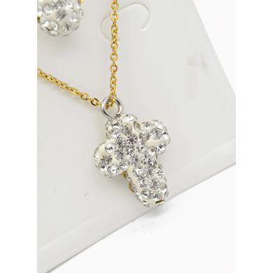 SET DE COLLAR, DIJE Y ARETES EN ACERO INOXIDABLE 316L