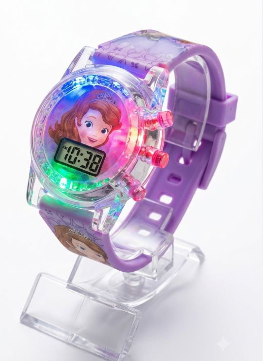 RELOJ INFANTIL LUCES DE COLORES DIGITAL/PERSONAJES/
