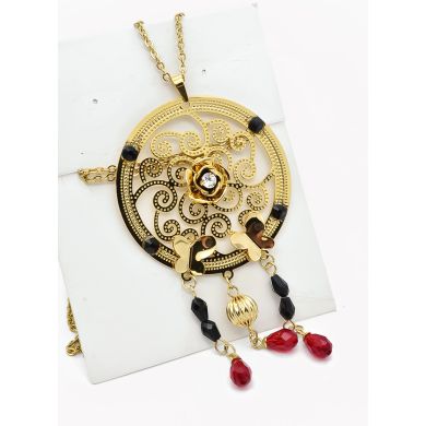 SET DE COLLAR, DIJE Y ARETES EN ACERO INOXIDABLE 316L