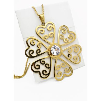 SET DE COLLAR, DIJE Y ARETES EN ACERO INOXIDABLE 316L