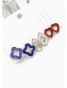 SET DE ARETES X 3 CRISTALES SURTIDO/ACERO INOXIDABLE
