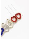 SET DE ARETES X 3 CRISTALES SURTIDO/ACERO INOXIDABLE