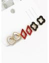SET DE ARETES X 3 CRISTALES SURTIDO/ACERO INOXIDABLE