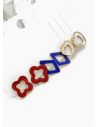 SET DE ARETES X 3 CRISTALES SURTIDO/ACERO INOXIDABLE