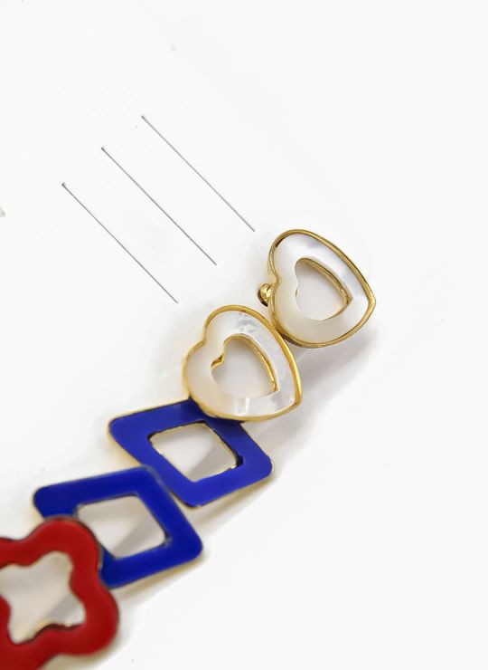 SET DE ARETES X 3 CRISTALES SURTIDO/ACERO INOXIDABLE